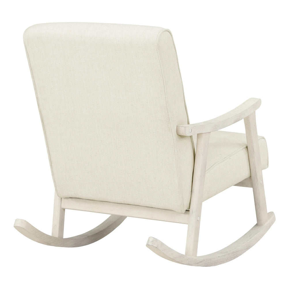 Gainsborough White Rocker with White Linen Seat