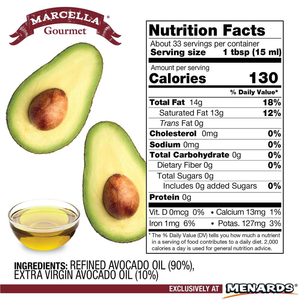 Marcella® Gourmet Avocado Oil — 16.9 oz, Smooth & Buttery Flavor for Everyday Cooking 5. Premium Feel: