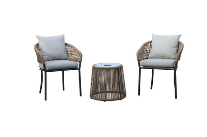 Backyard Creations Lumi 3-Piece Patio Bistro Set – Outdoor Table & 2 Chairs