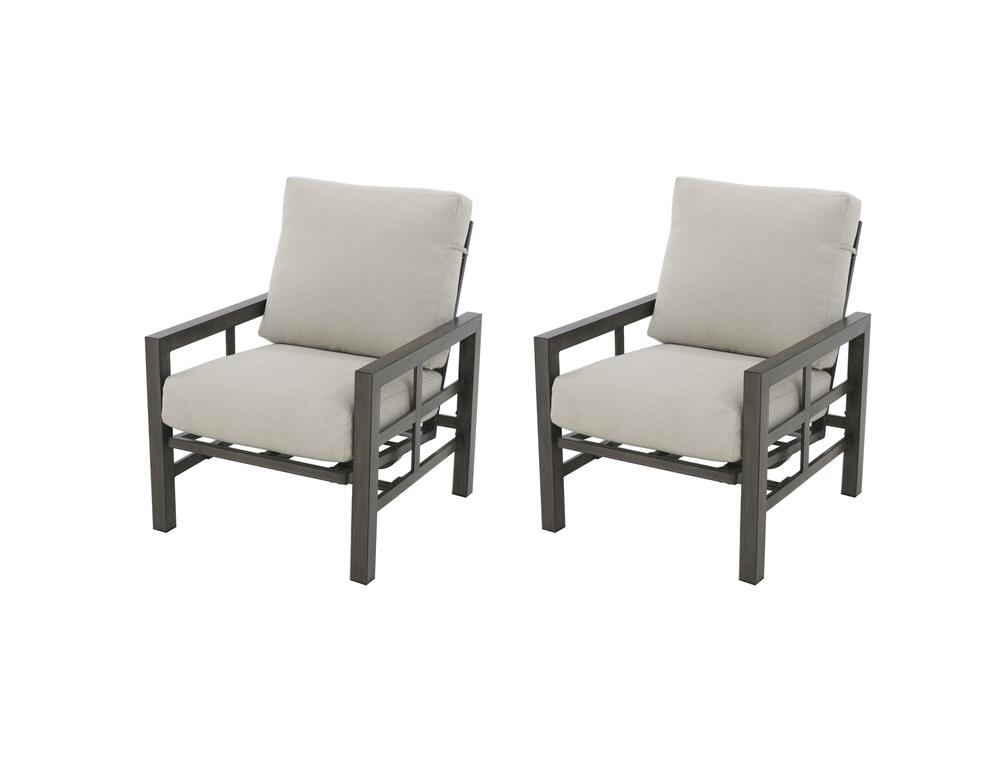 Backyard Creations® Berkley Bay Brown Deep Seating Rocking Patio Chair Set with Beige Cushions - 2 Pack