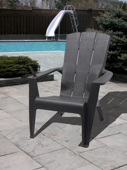 Gracious Living Gray Adirondack Chair – Classic Outdoor Patio Lounge Seating