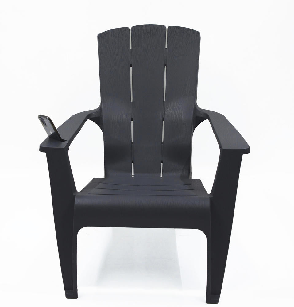 Gracious Living Gray Adirondack Chair – Classic Outdoor Patio Lounge Seating