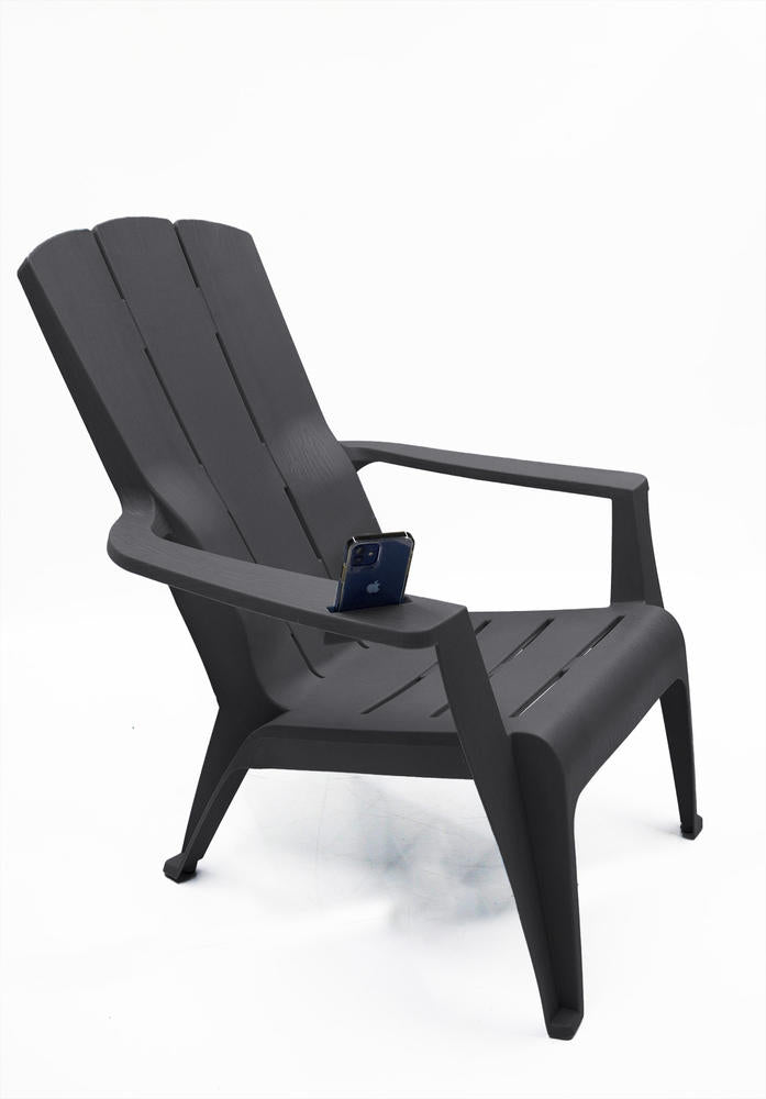 Gracious Living Gray Adirondack Chair – Classic Outdoor Patio Lounge Seating