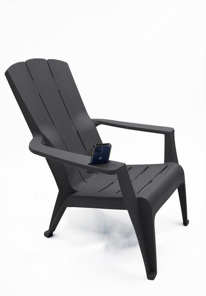 Gracious Living Gray Adirondack Chair – Classic Outdoor Patio Lounge Seating
