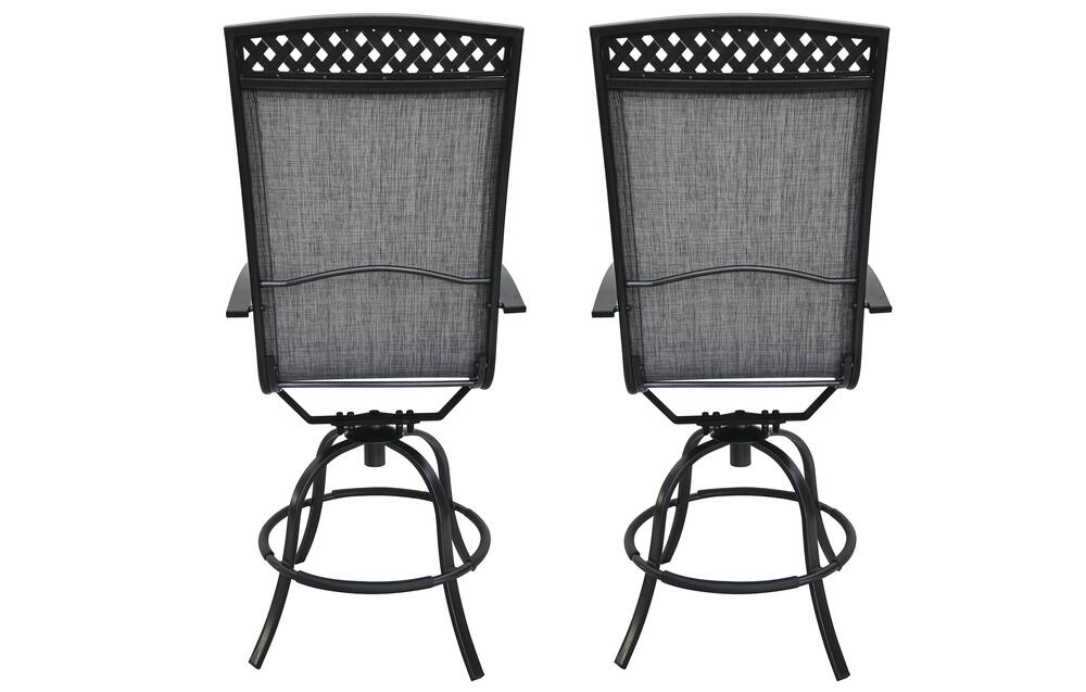 Backyard Creations® Laurel Ridge Black High Dining Swivel Patio Chair Set - 2 Pack