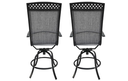 Backyard Creations® Laurel Ridge Black High Dining Swivel Patio Chair Set - 2 Pack