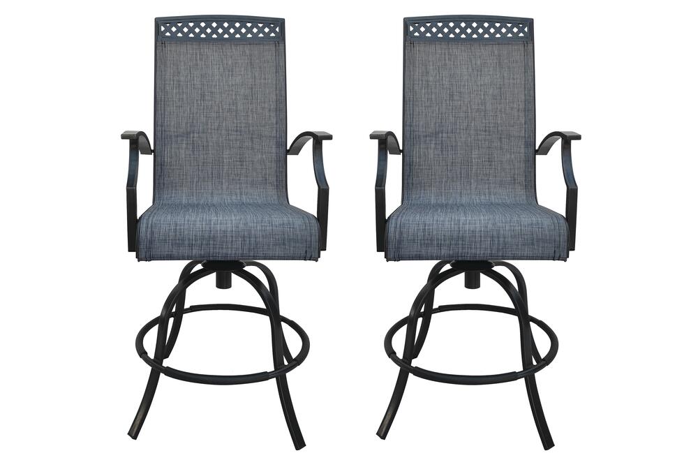 Backyard Creations® Laurel Ridge Black High Dining Swivel Patio Chair Set - 2 Pack