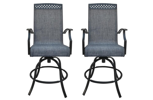Backyard Creations® Laurel Ridge Black High Dining Swivel Patio Chair Set - 2 Pack