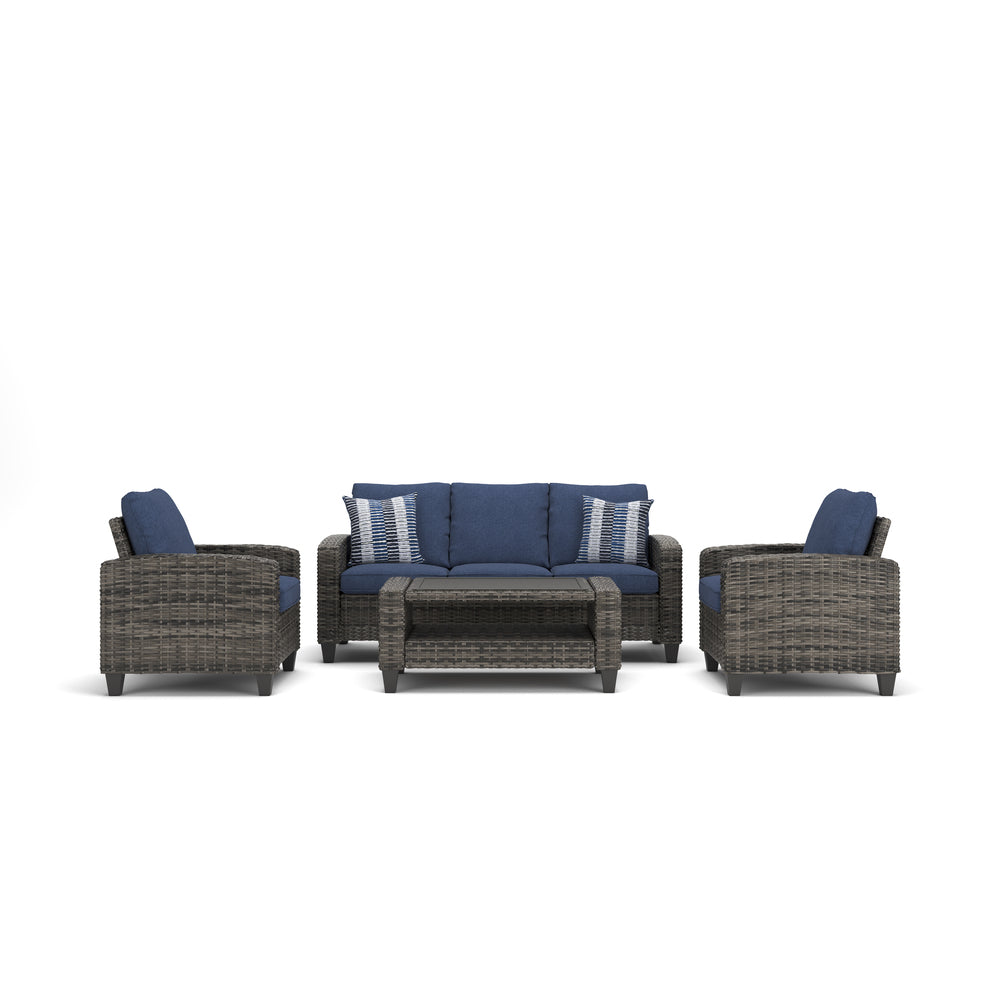Ashley Cloverbrooke 4-Piece Wicker Patio Set – Outdoor Conversation Seating Furniture