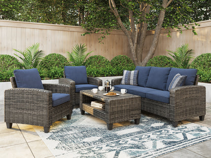 Ashley Cloverbrooke 4-Piece Wicker Patio Set – Outdoor Conversation Seating Furniture