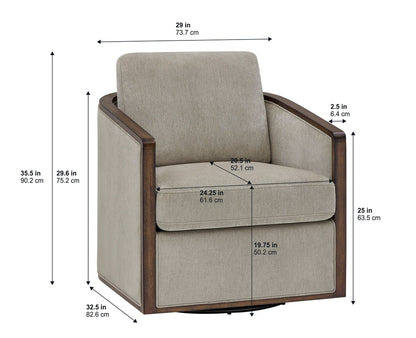 True Innovations® Kinnon Taupe Swivel Accent Chair