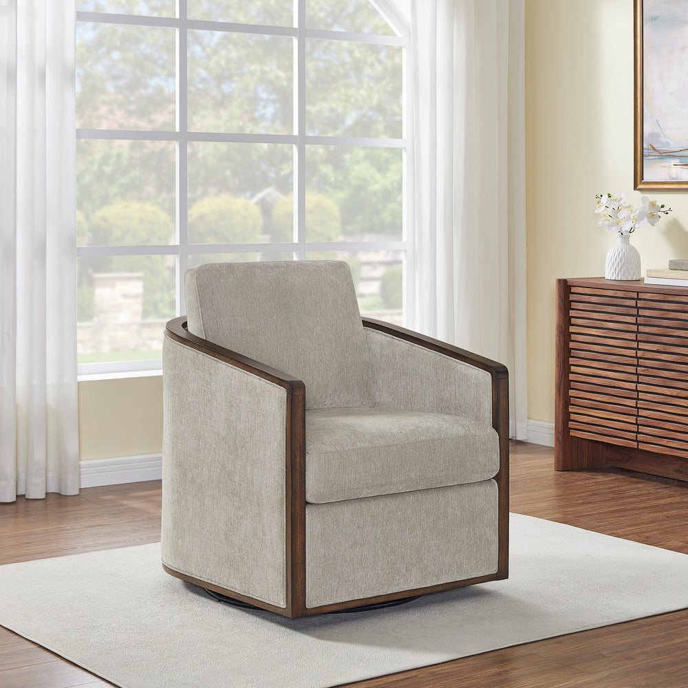 True Innovations® Kinnon Taupe Swivel Accent Chair