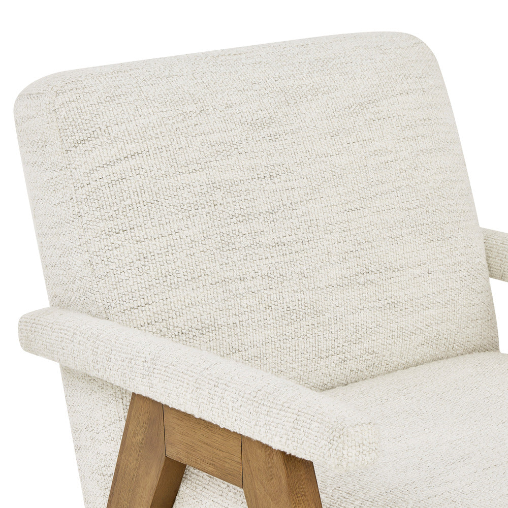 True Innovations® Callen Cream Accent Chair with Wood Trim