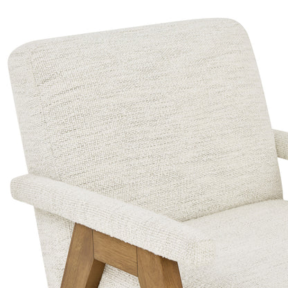 True Innovations® Callen Cream Accent Chair with Wood Trim