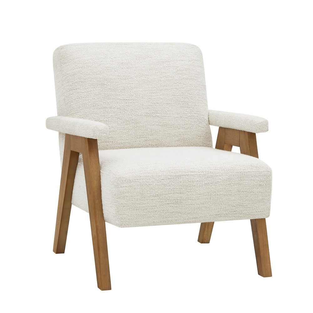 True Innovations® Callen Cream Accent Chair with Wood Trim