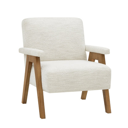 True Innovations® Callen Cream Accent Chair with Wood Trim