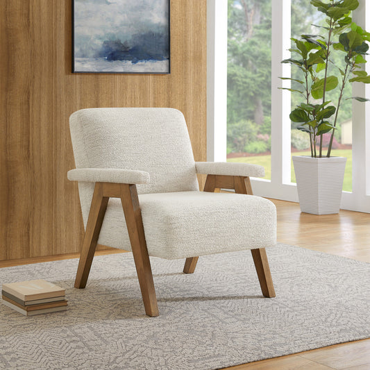 True Innovations® Callen Cream Accent Chair with Wood Trim
