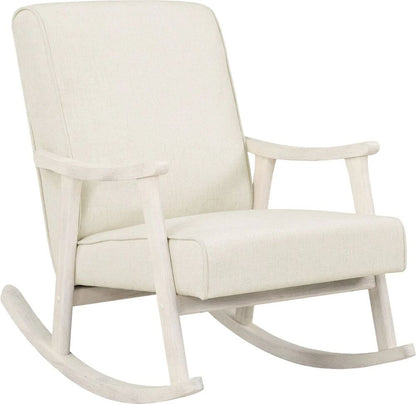 Gainsborough White Rocker with White Linen Seat