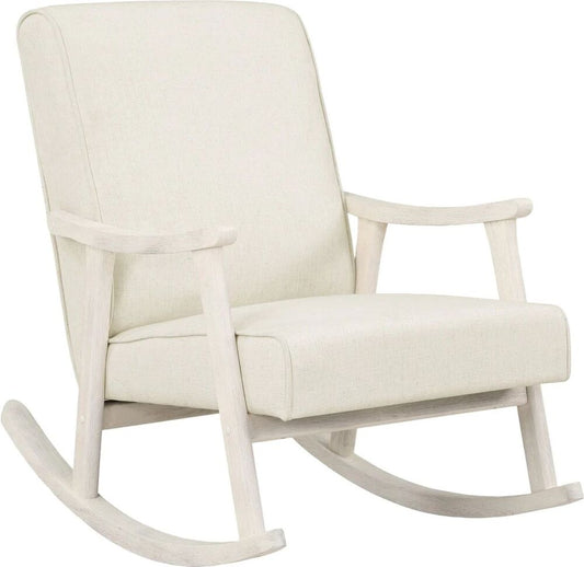 Gainsborough White Rocker with White Linen Seat