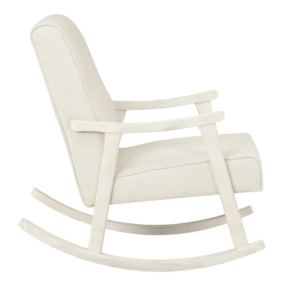 Gainsborough White Rocker with White Linen Seat