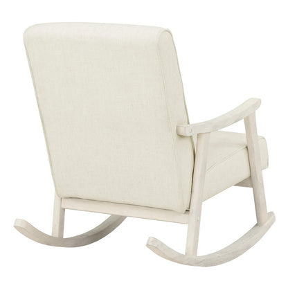 Gainsborough White Rocker with White Linen Seat