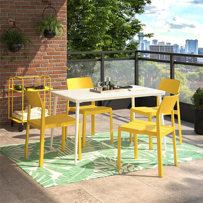 Novogratz 50-Inch White Dining Table – Contemporary Indoor & Outdoor Patio Table