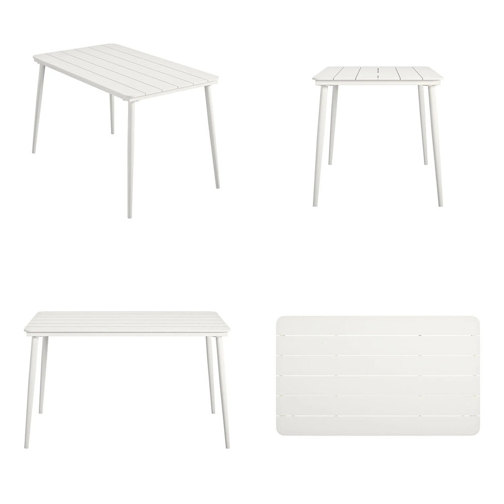 Novogratz 50-Inch White Dining Table – Contemporary Indoor & Outdoor Patio Table