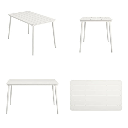 Novogratz 50-Inch White Dining Table – Contemporary Indoor & Outdoor Patio Table