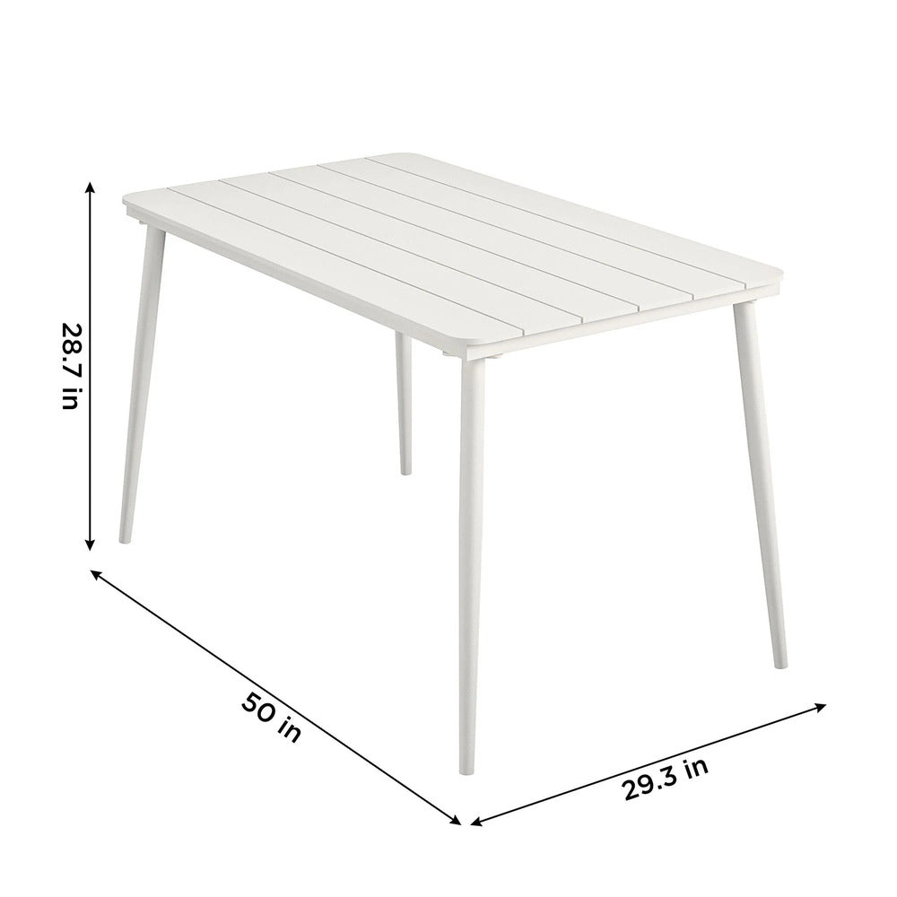 Novogratz 50-Inch White Dining Table – Contemporary Indoor & Outdoor Patio Table