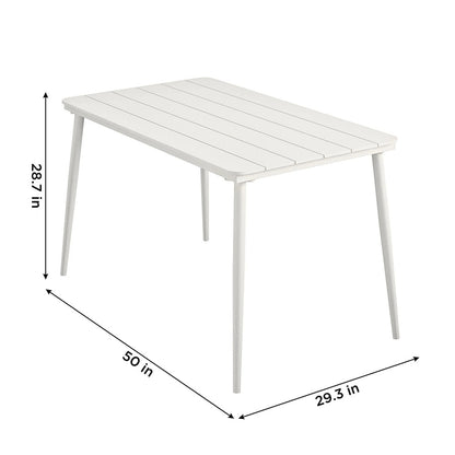 Novogratz 50-Inch White Dining Table – Contemporary Indoor & Outdoor Patio Table
