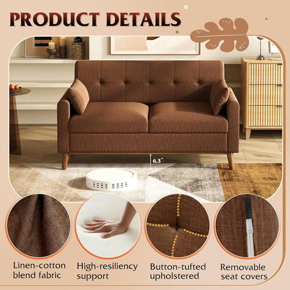 WLIVE 62" Upholstered Loveseat