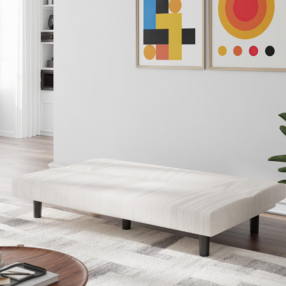 DHP DHP Kelra Armless Futon Sofa Bed – Mid-Century Corduroy Upholstery
