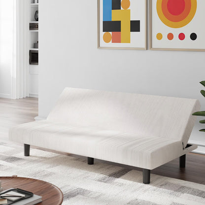 DHP DHP Kelra Armless Futon Sofa Bed – Mid-Century Corduroy Upholstery
