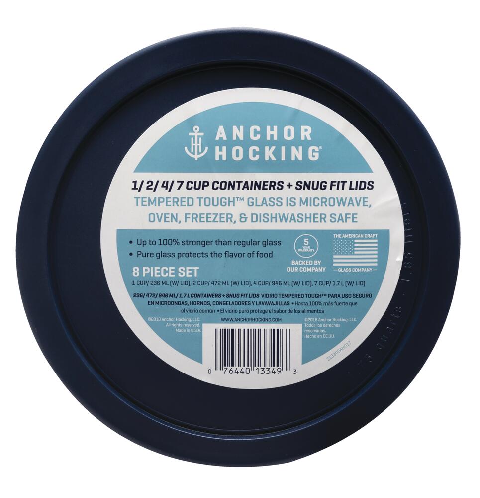"Anchor Hocking® 8-Piece Glass Food Storage Container Set"