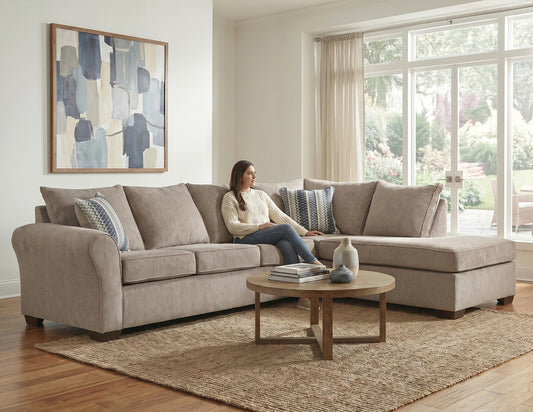 Tonegate Latte L-Shaped Sectional Sofa – Stylish Upholstered Couch for Home
