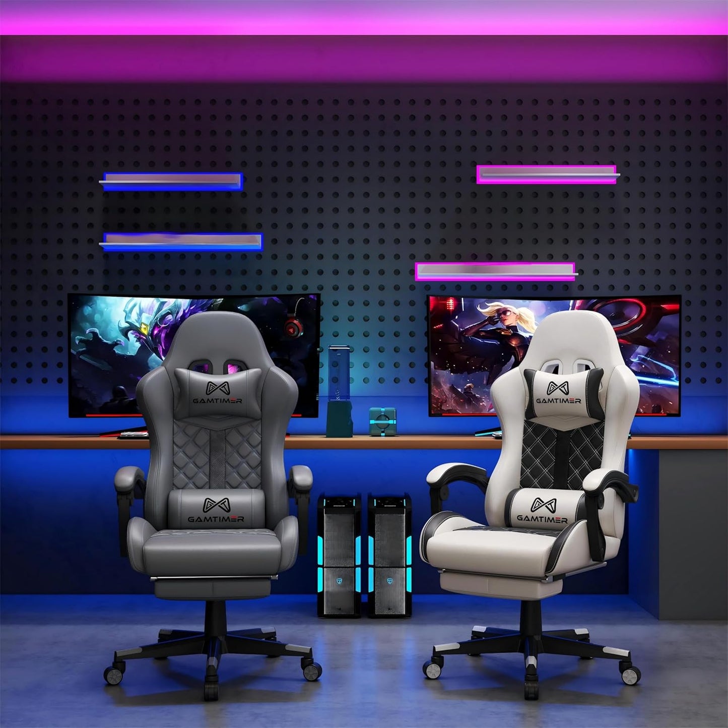 Gamtimer Heavy-Duty Gaming Chair – 400 lb Weight Capacity, Pocket Spring Seat, Reclining Ergonomic Design