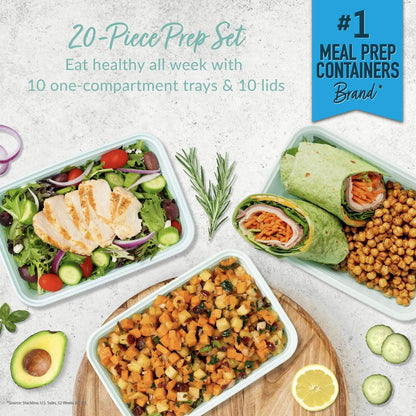 "Bentgo® Prep 20-Piece 1-Compartment Plastic Food Storage Container Set"