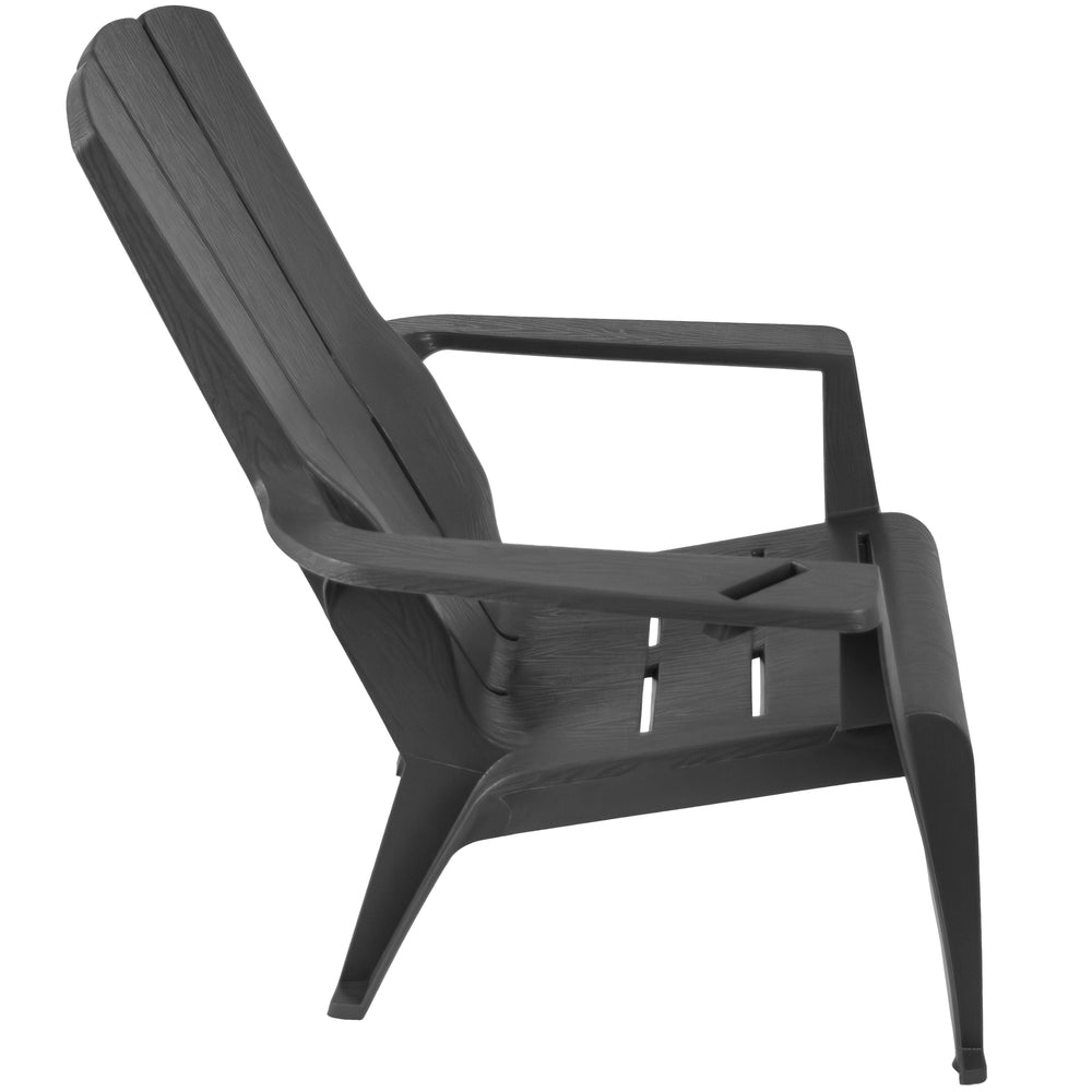 Gracious Living Gray Adirondack Chair – Classic Outdoor Patio Lounge Seating