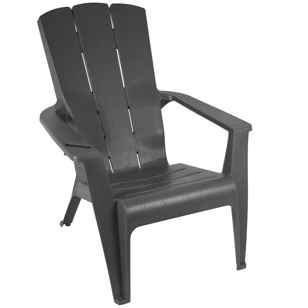 Gracious Living Gray Adirondack Chair – Classic Outdoor Patio Lounge Seating