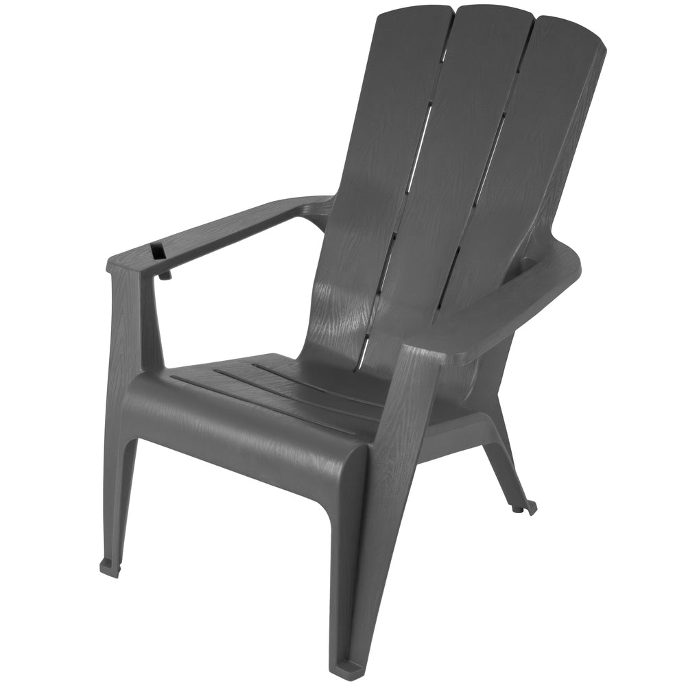Gracious Living Gray Adirondack Chair – Classic Outdoor Patio Lounge Seating