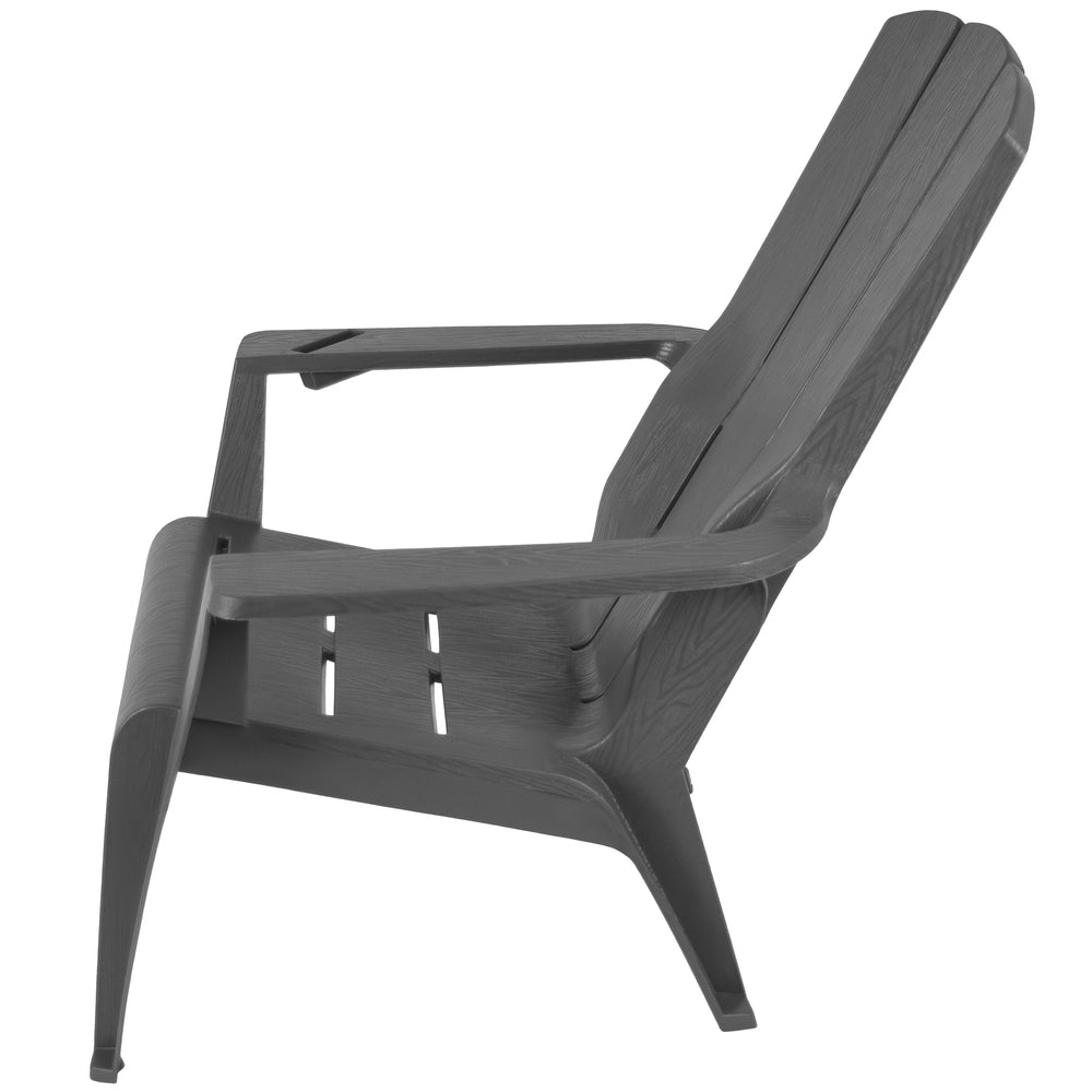 Gracious Living Gray Adirondack Chair – Classic Outdoor Patio Lounge Seating