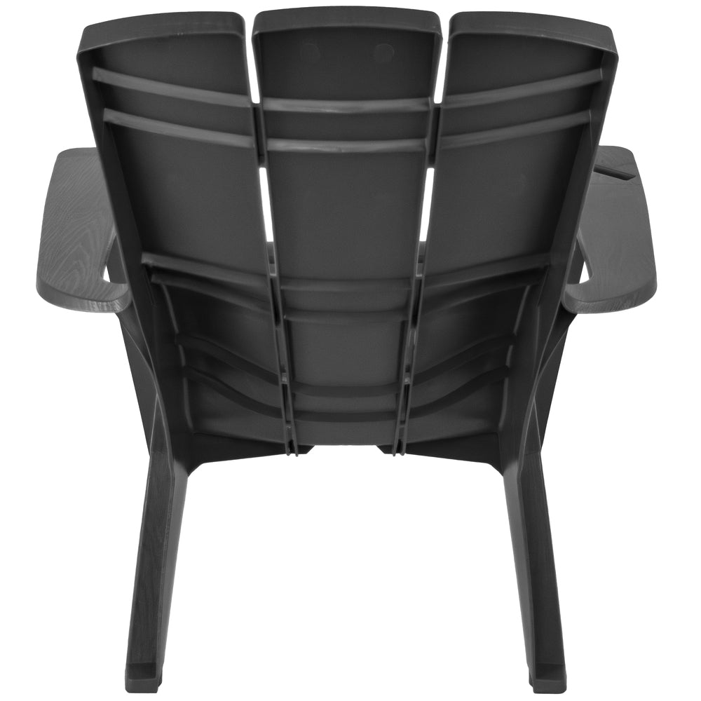 Gracious Living Gray Adirondack Chair – Classic Outdoor Patio Lounge Seating