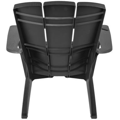Gracious Living Gray Adirondack Chair – Classic Outdoor Patio Lounge Seating