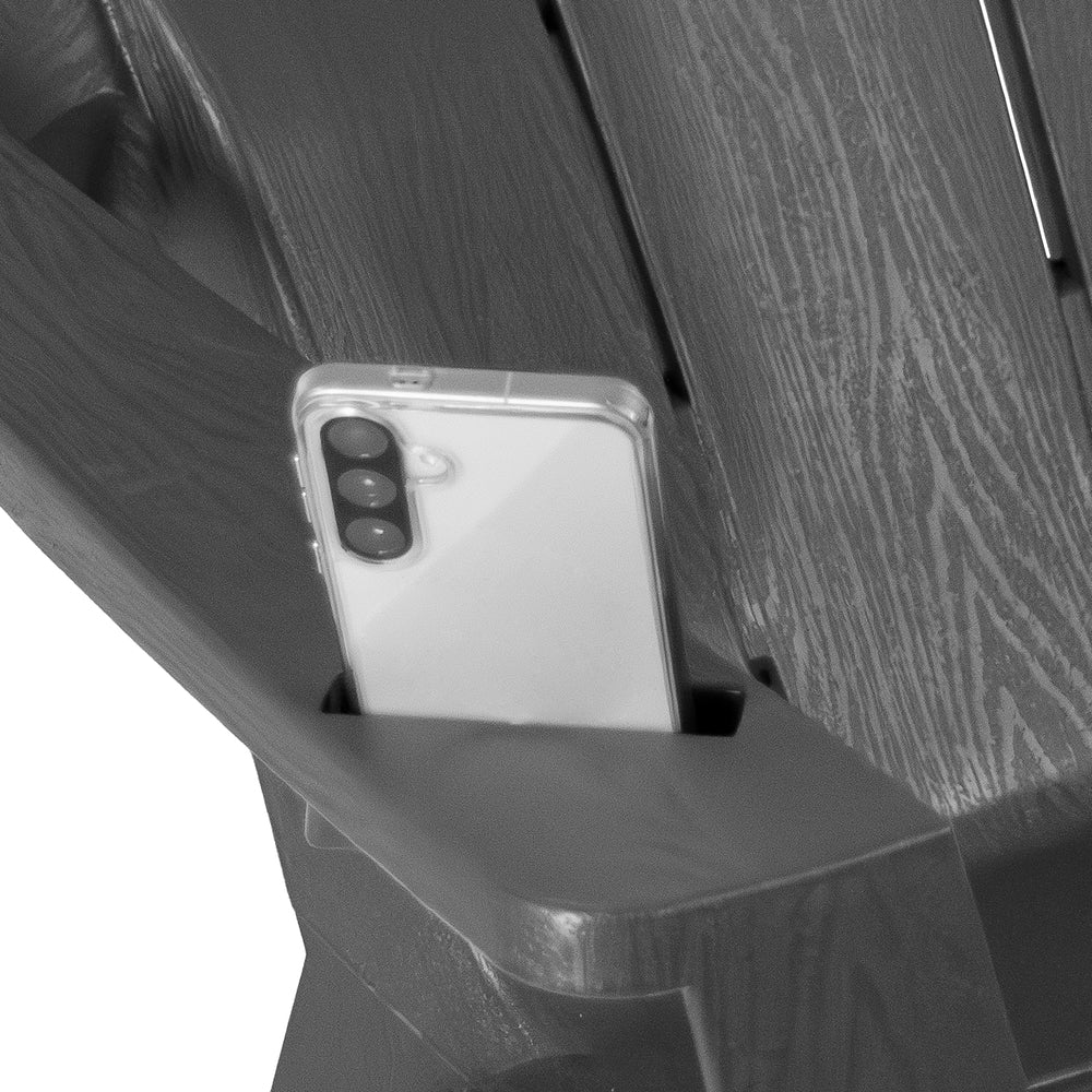 Gracious Living Gray Adirondack Chair – Classic Outdoor Patio Lounge Seating