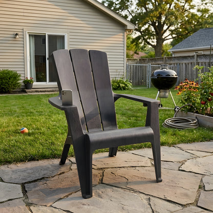 Gracious Living Gray Adirondack Chair – Classic Outdoor Patio Lounge Seating