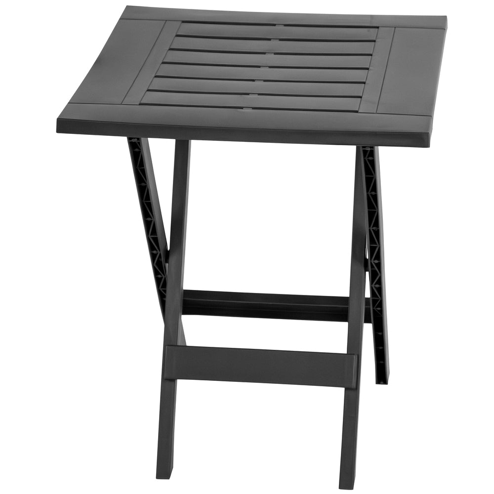 Gracious Living Square Folding Outdoor Table – Gray Portable Patio Side Table