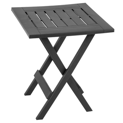 Gracious Living Square Folding Outdoor Table – Gray Portable Patio Side Table