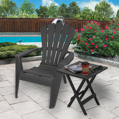 Gracious Living Square Folding Outdoor Table – Gray Portable Patio Side Table