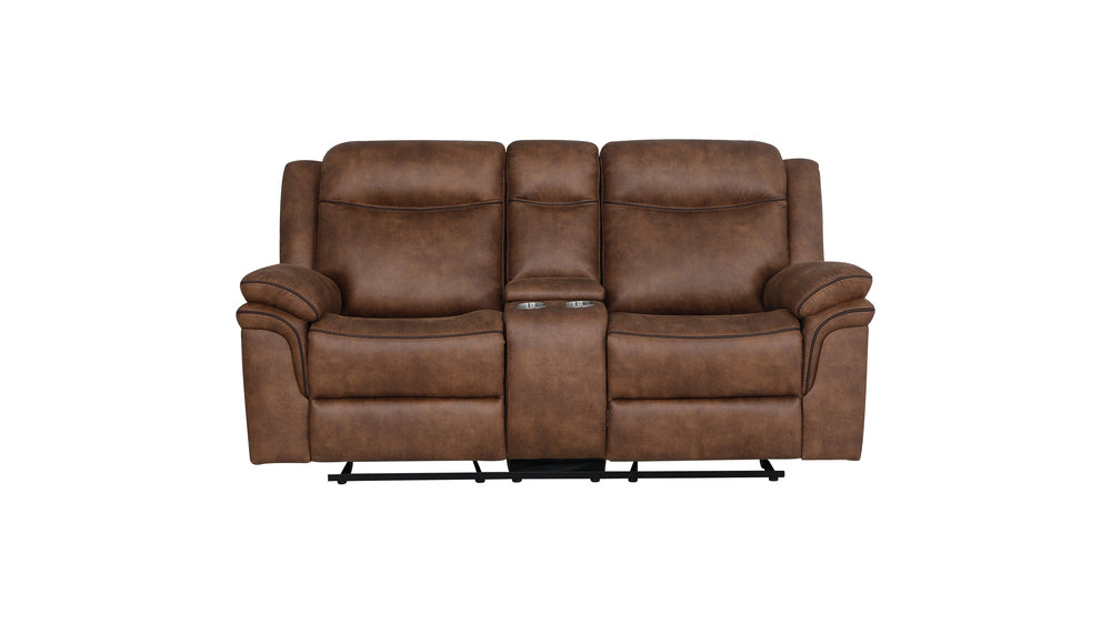 Luca Brown Glider Loveseat