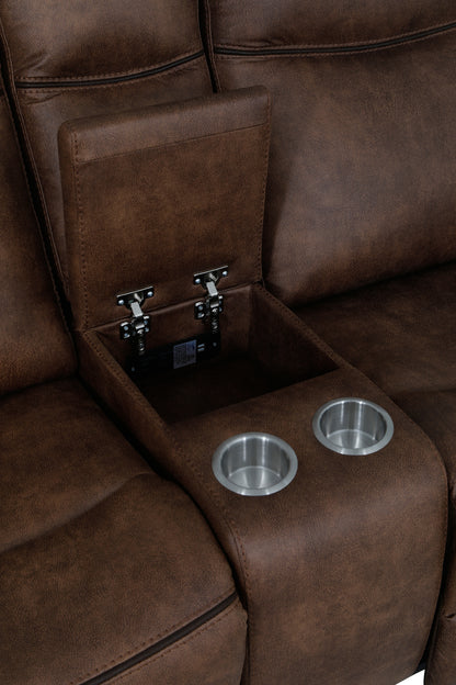 Luca Brown Glider Loveseat